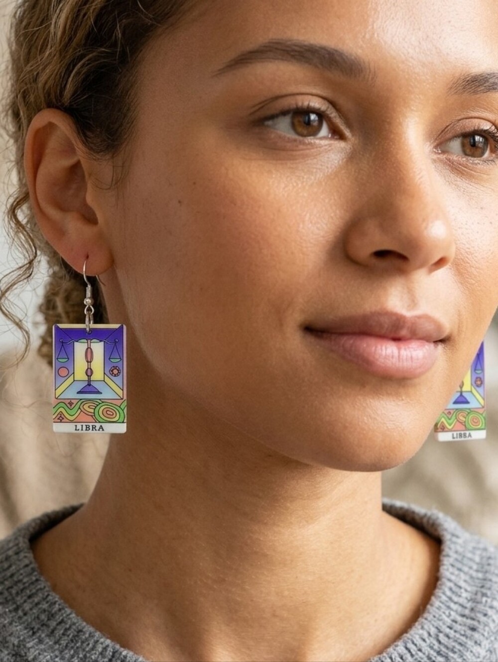 Handcrafted Acrylic Libra Earrings
